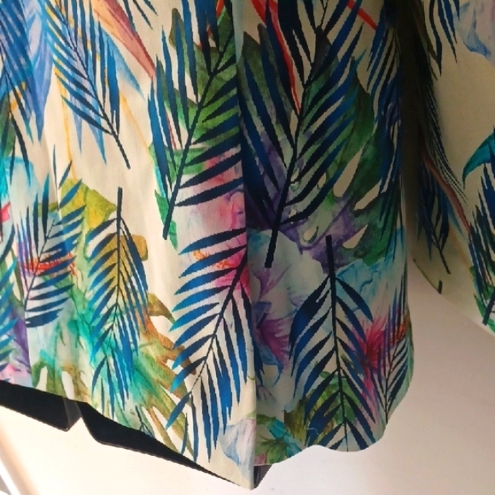 TALLIA Multicolor Leaf Print Blazer, L - Picture 10 of 12